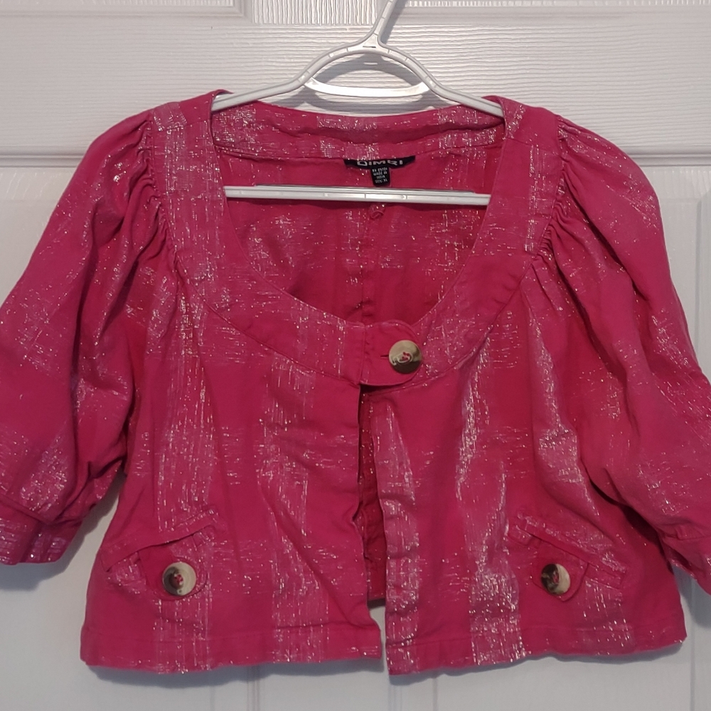 DIMRI hot pink/silver cropped jacket